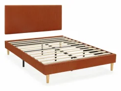 VS Venta-stock Base tapizada + cabecero Bari 150x190 cm Teja Rojo
