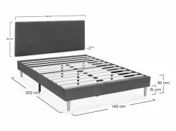 VS Venta-stock Base tapizada + cabecero Bari 140x200 cm Verde Outlet