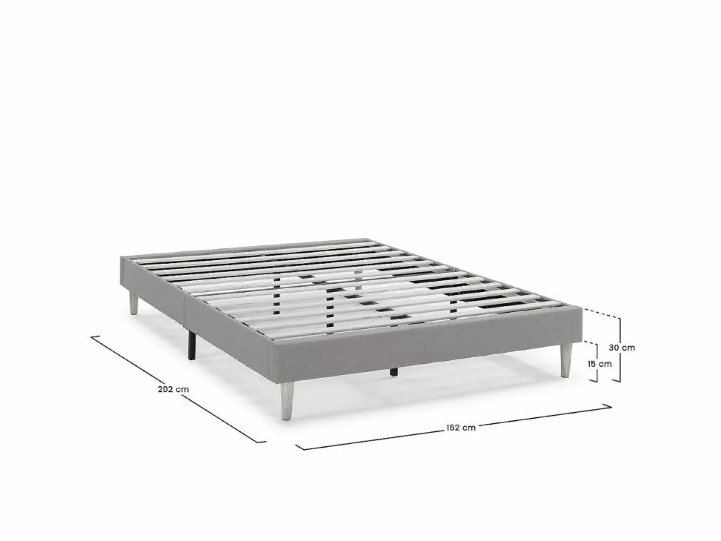 VS Venta-stock Somier - 160X200Cm|Base tapizada Aura 160x200 cm Gris Oscuro