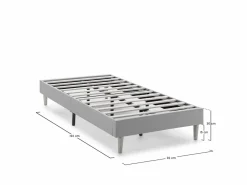 Base tapizada Aura 90x190 cm Gris Oscuro^VS Venta-stock Online