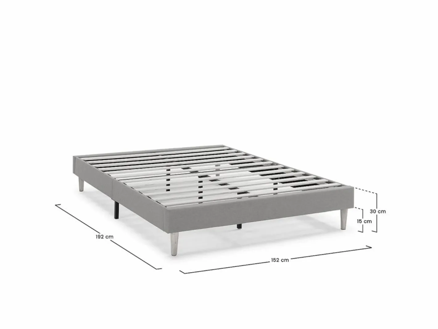 Base tapizada Aura 150x190 cm Gris Oscuro^VS Venta-stock New