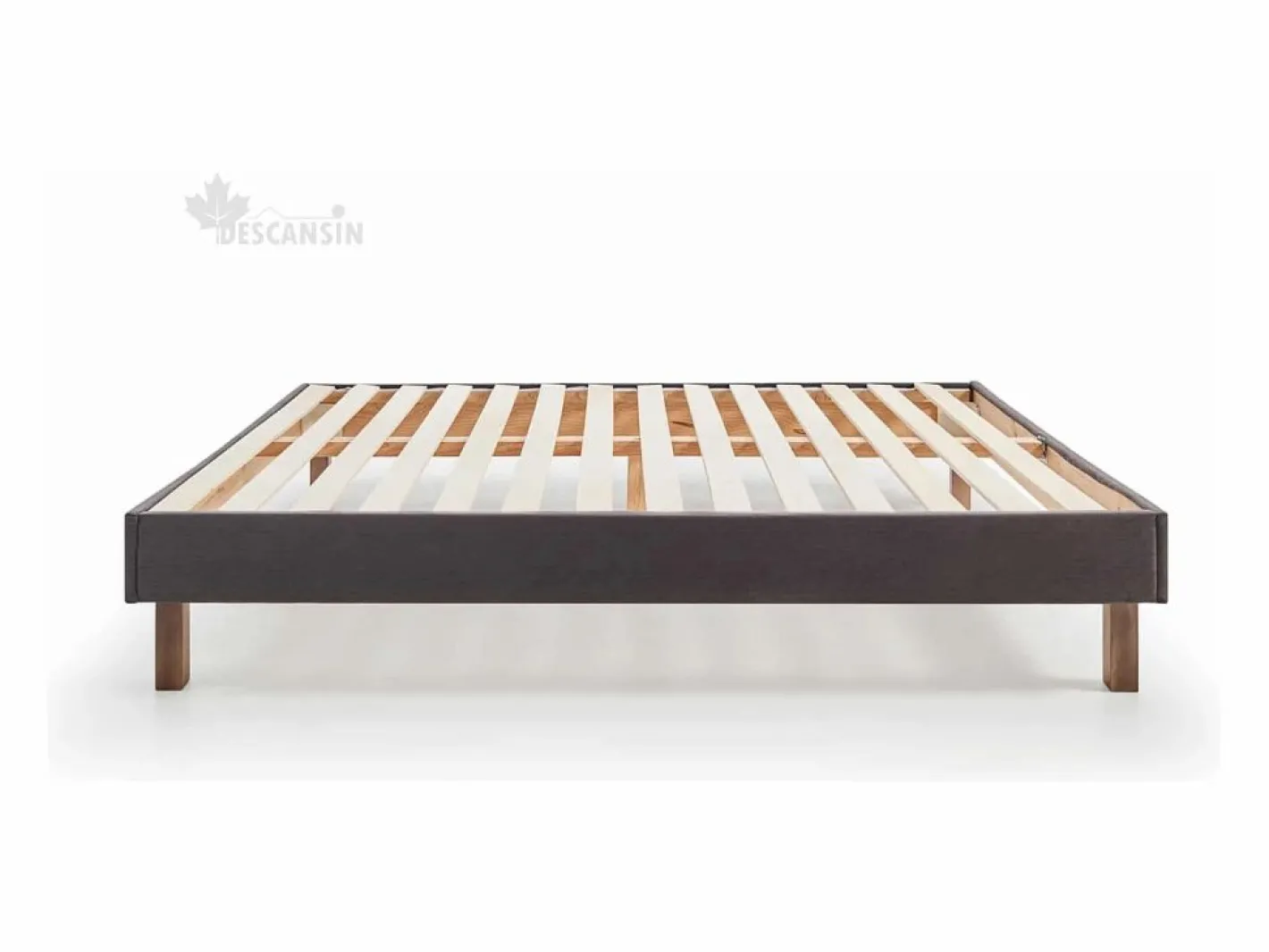 Base Tapizada Con Patas | Medidas 90x190 | Base francesa Descansin | Lujo a tu Alcance Gris Sale
