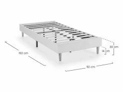 VS Venta-stock Somier - 90X190Cm|Base tapizada Niebla 90x190 cm tela borreguito