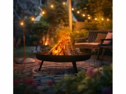 ECD Germany Basero brasero acero con 3 patas plegables barbacoa chimenea Ø80x29cm Negro Hot