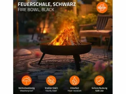 Basero brasero acero con 3 patas plegables barbacoa chimenea Ø60x27cm^ECD Germany