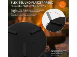Basero brasero acero con 3 patas plegables barbacoa chimenea Ø60x27cm^ECD Germany