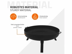 Basero brasero acero con 3 patas plegables barbacoa chimenea Ø60x27cm^ECD Germany