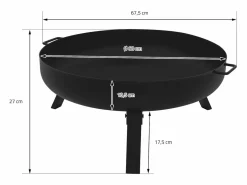 Basero brasero acero con 3 patas plegables barbacoa chimenea Ø60x27cm^ECD Germany