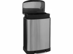 Five Basurero de metal con contenedor extraíble de 50 L Plateado Clearance