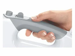 BOSCH Batidora de mano de 450 W y 5 velocidades con varillas y 2 ganchos para amasar de acero inoxidable - Bol graduado con tapa - Bla Blanco Outlet