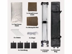 Bealife Carpa Plegable 3x3 Impermeable para Exteriores,Jardín, Camping y Playa con Altura Ajustable Pérgolas,^ Hot