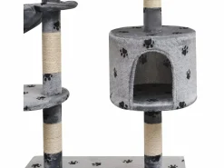 Garden Furniture Bellmead Rascador para gatos poste rascador de sisal 125 cm huellas Gris Discount