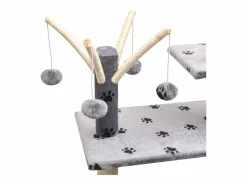Garden Furniture Bellmead Rascador para gatos poste rascador de sisal 125 cm huellas Gris Discount