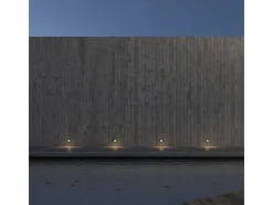 Iluminación Exterior|Beneito & Faure - Baliza empotrada LED Mis R Wall de 3 W - Baliza redonda IP65 con interruptor 2700K/3200K/4000K - Corten