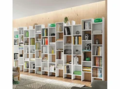 Loungitude Biblioteca 3 columnas 15 compartimentos Italiano - H192 cm Blanco Discount