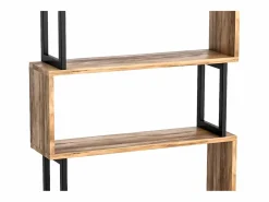 Vente-unique Librería|Biblioteca con 3 estantes de metal - Natural claro y Negro - ROVENI