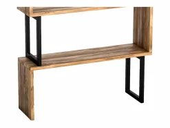 Vente-unique Librería|Biblioteca con 3 estantes de metal - Natural claro y Negro - ROVENI