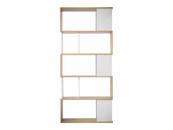 Biblioteca Decoración Blanca y Roble - L80 x H173,5 cm^Calicosy Online