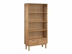 Biblioteca Estantería con 2 cajones OTTA madera maciza de pino marrón ES85394 Marru00f3n Best