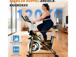 Bicicleta estática magnética con pantalla LCD y soporte para tableta - Bicicleta estática para el hogar^NETTLIFE Outlet