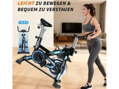 Bicicleta estática magnética con pantalla LCD y soporte para tableta - Bicicleta estática para el hogar^NETTLIFE Outlet