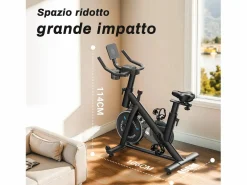 MERACH Bicicleta Estática|Bicicleta estática silenciosa, resistencia ajustable, pantalla LED, APP, carga 136 kg, ideal para casa