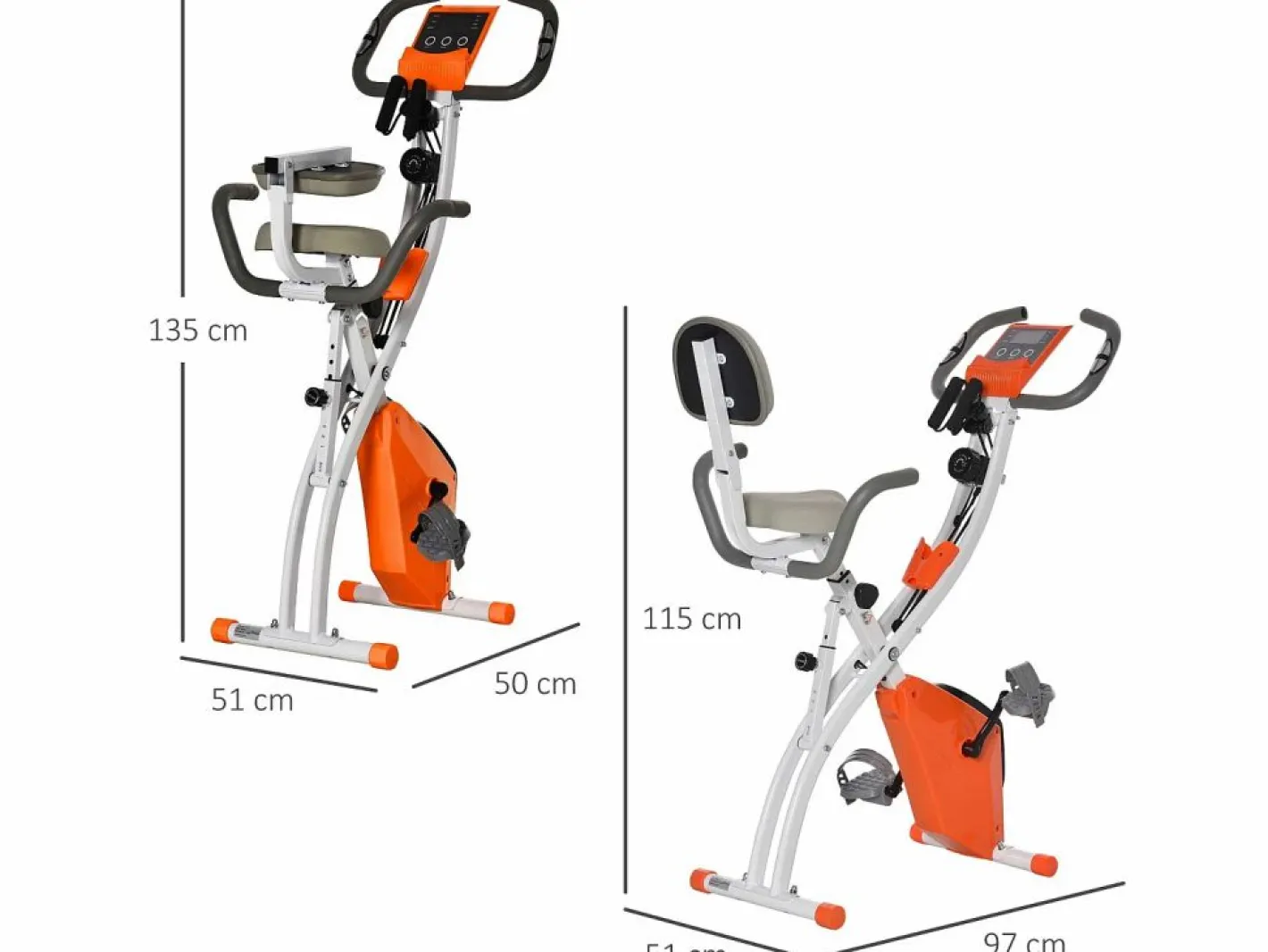 Homcom Bicicleta Estática|Bicicleta estática 97x51x115 cm