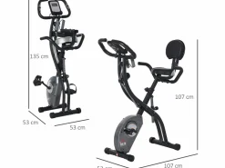 Bicicleta estática 107x53x107 cm^Homcom Best