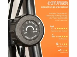 Bicicleta estática plegable 2 en 1 con pantalla LCD y resistencia magnética de 8 niveles, acero, color rojo (105 x 48 x 118 cm) Sale
