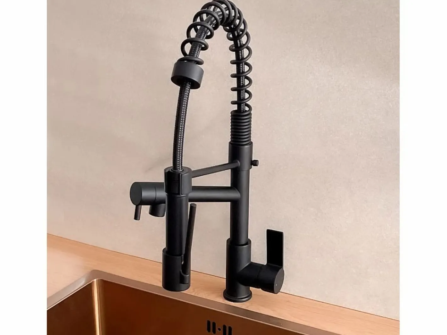 Essebagno Big Hotto Mezclador para fregadero con ducha móvil Negro Clearance