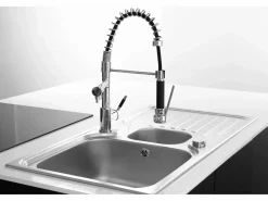 Essebagno Grifo De Cocina|Big Pro Mezclador de fregadero con rociador móvil cromado