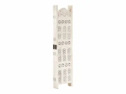 vidaxl Biombo 5 paneles tallado a mano madera mango 200x165 cm Blanco Hot