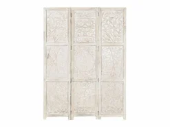 vidaxl Biombo|Biombo 3 paneles tallado a mano madera mango 120x165 cm