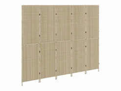 Biombo 242 x 180 cm. polirratán Beige Best