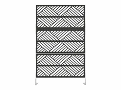 OZAIA Biombo de diseño geométrico de metal - L117 x Alt. 190 cm - - MONDRILI Negro Clearance