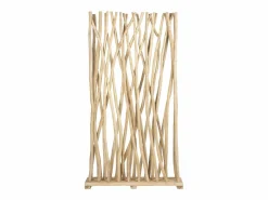 OZAIA Biombo de madera de teca - Ancho 100 x Prof. 25 x Alt. 180 cm - Natural - GAYANA Color natural claro Clearance