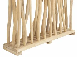 OZAIA Biombo de madera de teca - Ancho 100 x Prof. 25 x Alt. 180 cm - Natural - GAYANA Color natural claro Clearance