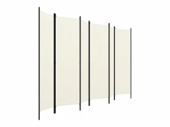 Biombo divisor de 6 paneles 300x180 cm ES612751 Blanco