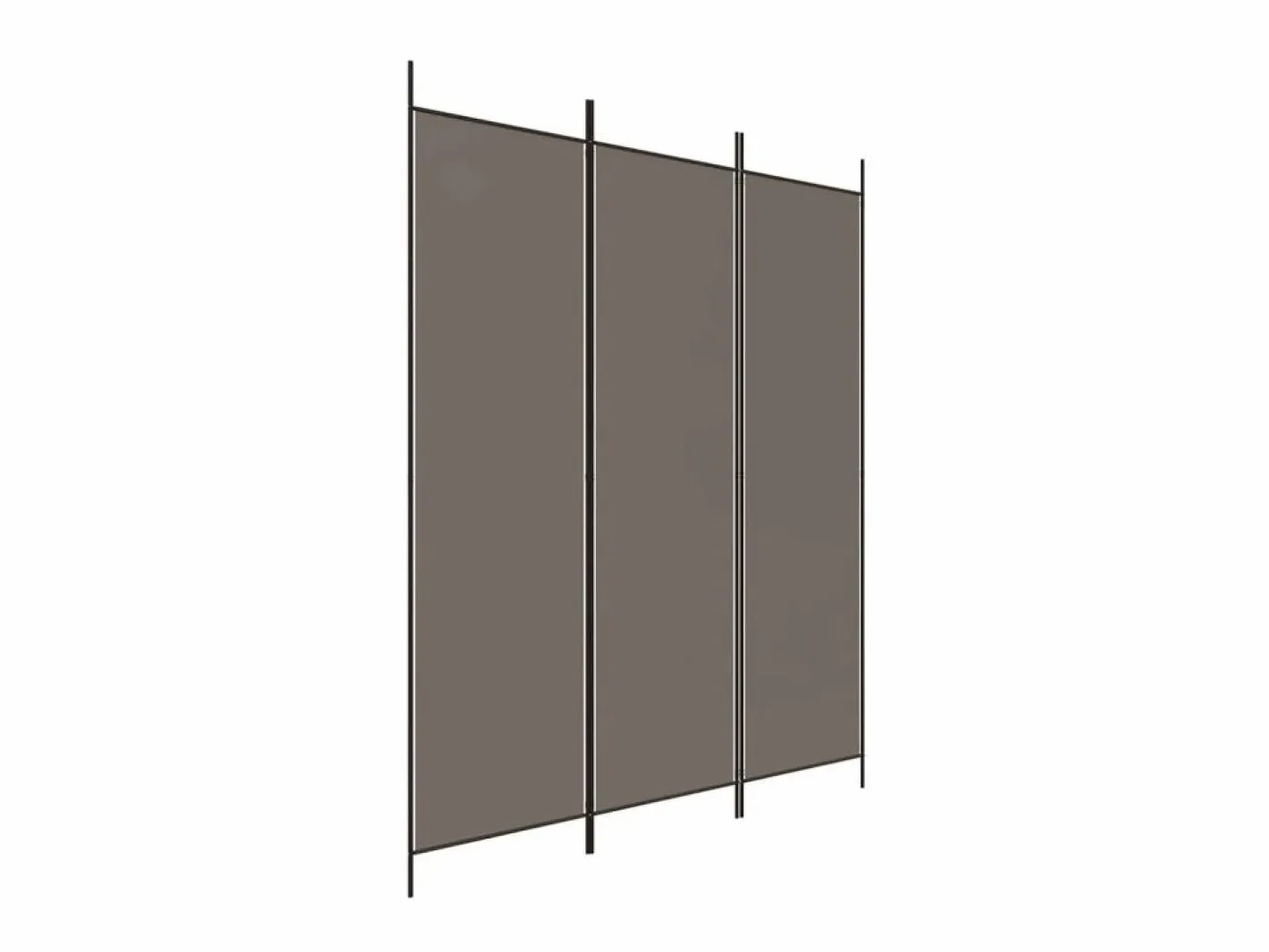 Biombo divisor de 3 paneles de tela 150x200 cm ES181735 Gris antracita Discount