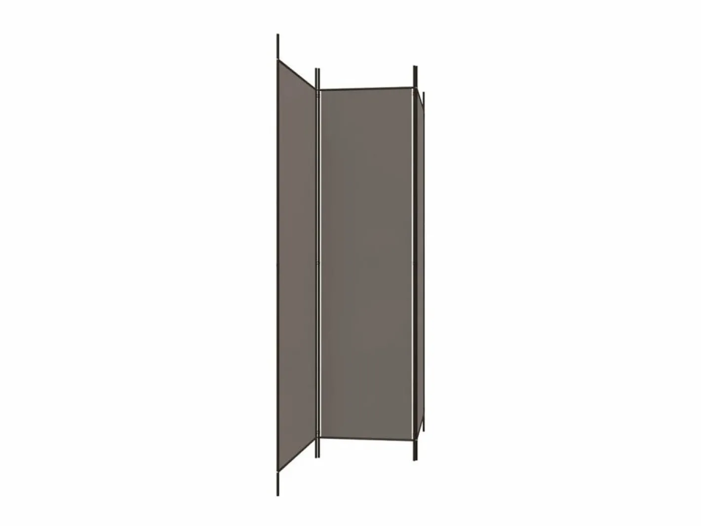 Biombo divisor de 3 paneles de tela 150x200 cm ES181735 Gris antracita Discount