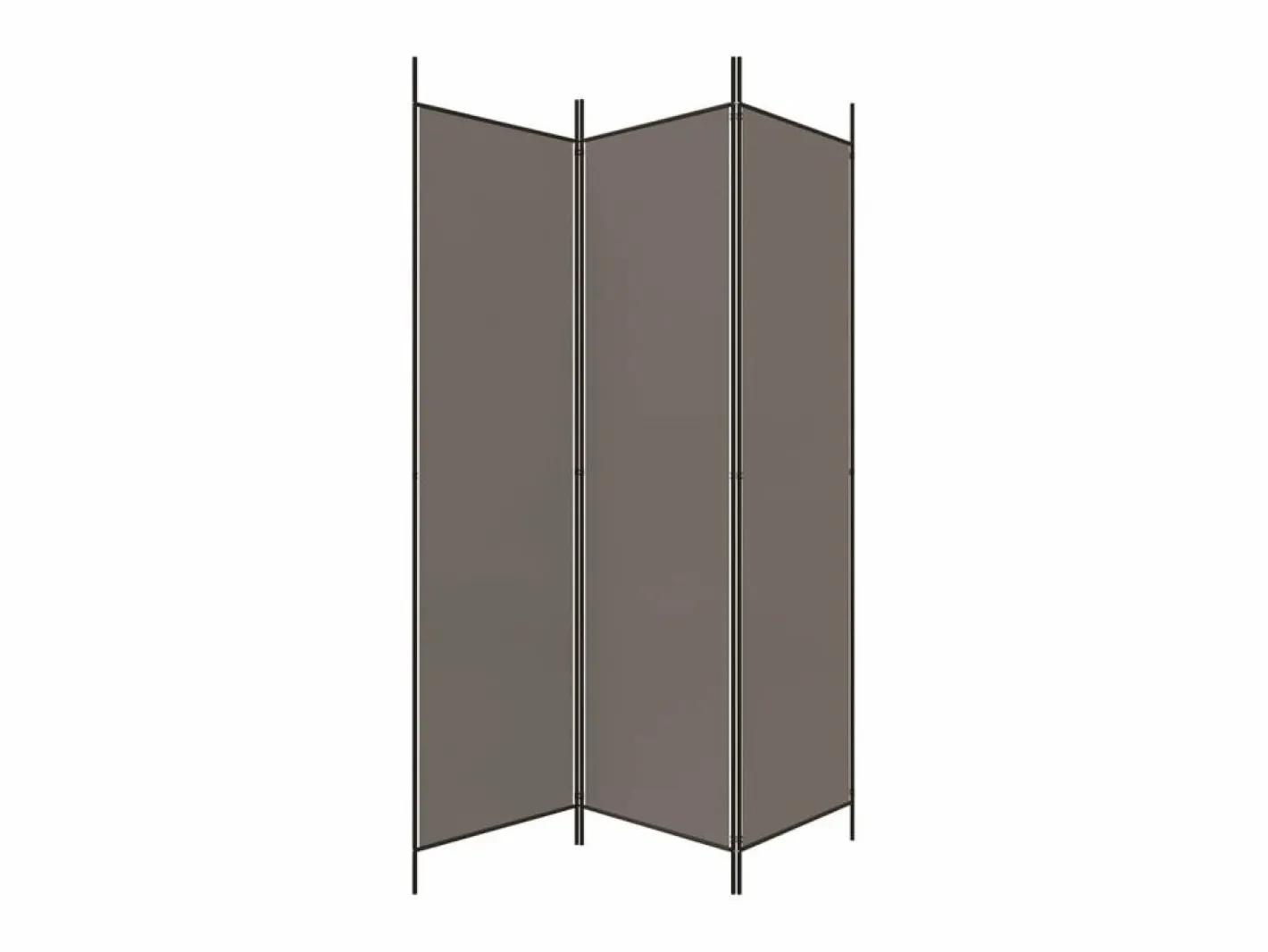 Biombo divisor de 3 paneles de tela 150x200 cm ES181735 Gris antracita Discount