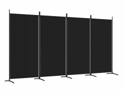 Biombo divisor de 4 paneles de tela 346x180 cm ES223180 Negro Clearance
