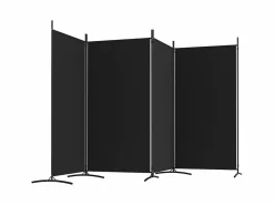 Biombo divisor de 4 paneles de tela 346x180 cm ES223180 Negro Clearance