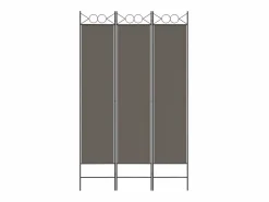 Biombo divisor de 3 paneles de tela 120x220 cm ES913076 Gris antracita New