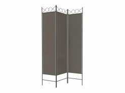 Biombo divisor de 3 paneles de tela 120x220 cm ES913076 Gris antracita New