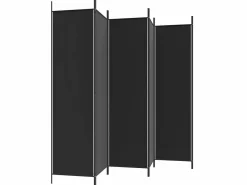 Biombo divisor de 6 paneles de tela 300x200 cm ES387572^