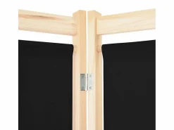 Biombo divisor de 5 paneles de tela 200x170x4 cm ES397456 Negro Online