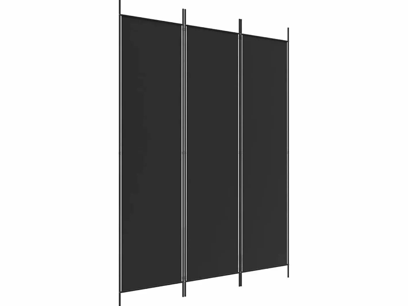 Biombo divisor de 3 paneles de tela 150x200 cm ES844330 Negro Hot
