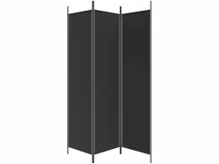 Biombo divisor de 3 paneles de tela 150x200 cm ES844330 Negro Hot