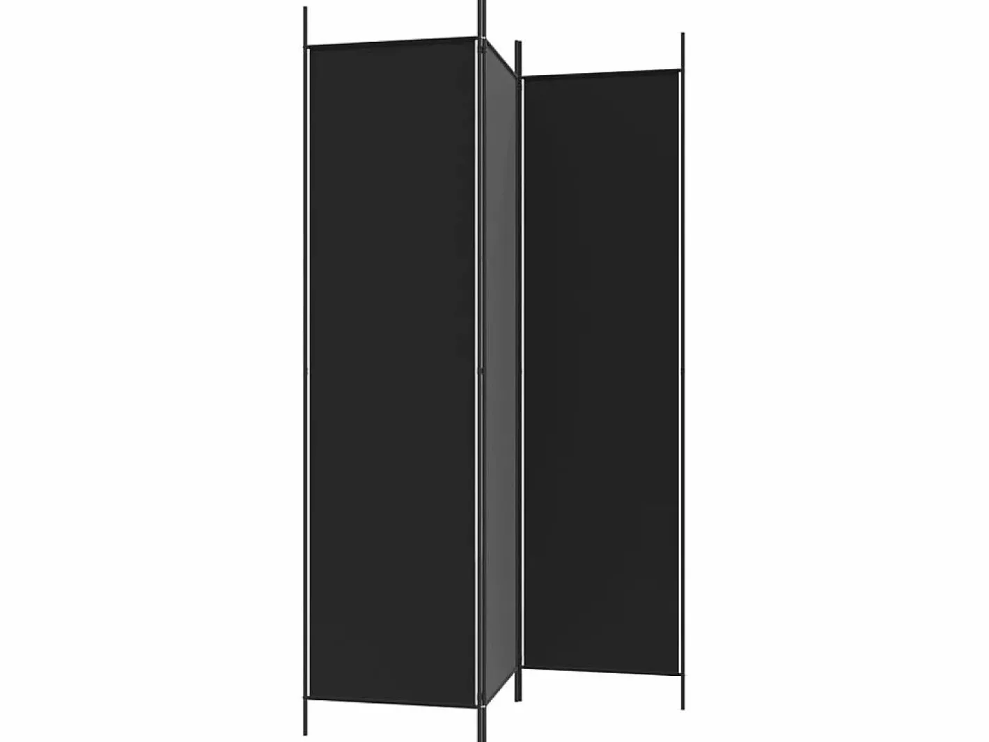 Biombo divisor de 3 paneles de tela 150x200 cm ES844330 Negro Hot